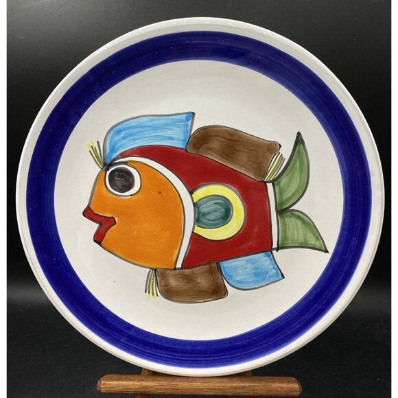 Nino Parrucca Italian Pottery Fish 10” Plate Ceramics Fish Vintage - Picture 6 of 6